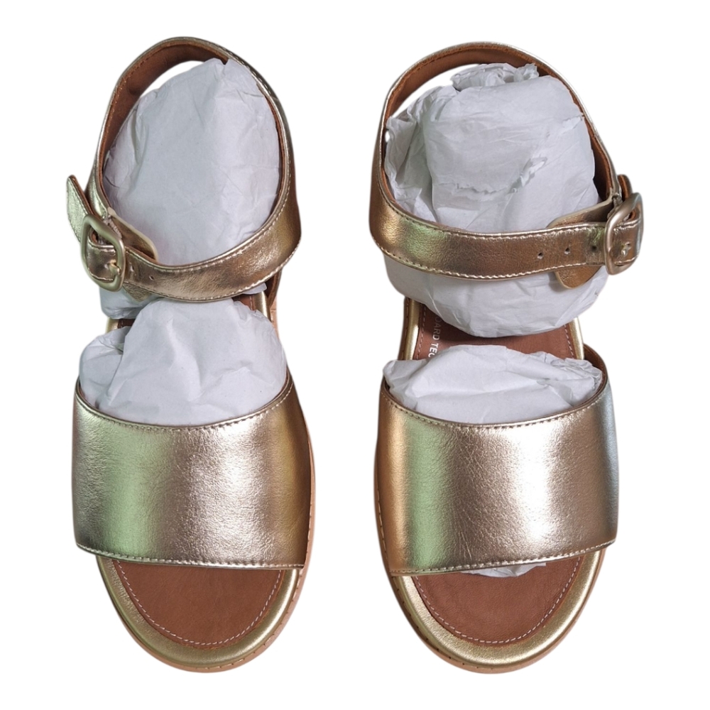 Fitflop Metallic Gold Cork Platform Sandals - Picture 7 of 8